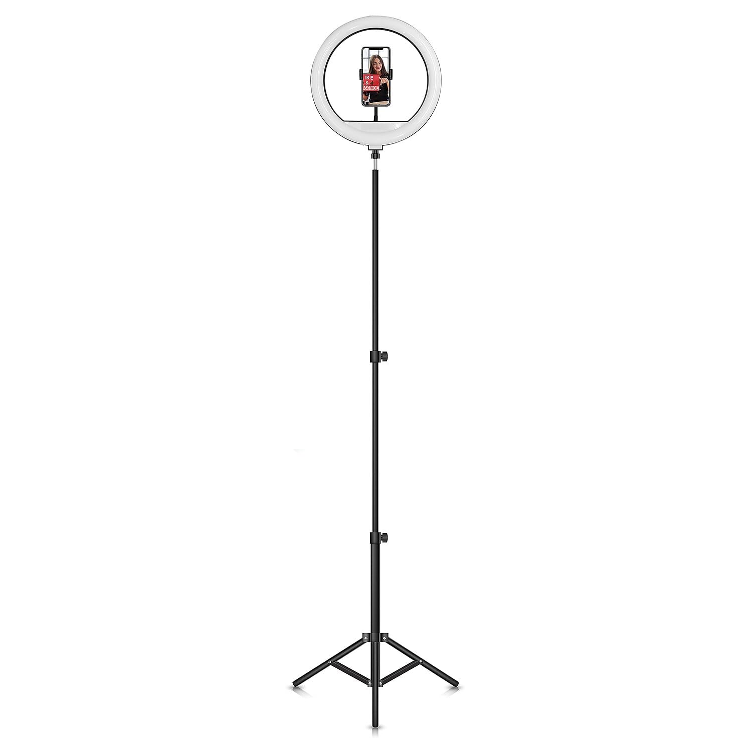 Supersonic Sc 2410Sr Selfie Ring Light With Tripod Stand And Cell Phone Holder For Live Stream/Makeup With Dimmable Led Lighting