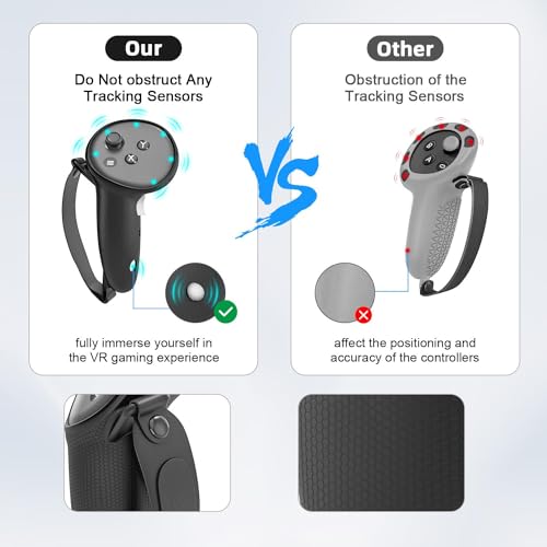 Relohas Deluxe 5 In 1 Silicone Accessories For Meta Quest 3, Vr Protective Case Set For Oculus Quest 3, Controller Grip Cover, V