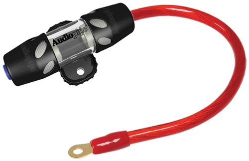 Fuseholder Agu Audiopipe W/60Afuse + 1' 4Ga Red Power Wire