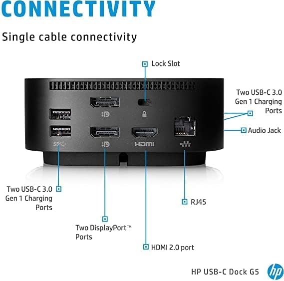 HP USB C Dock G5, Model Number: 26D32AA#ABL (Dock 2.0)