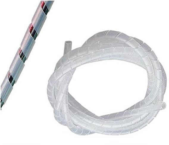 3Mm 15Meters Spiral Sleeve Wrap And Wire Organizer Band Electric Wires Bicycles Used For Commercial Areas And Automation (White)