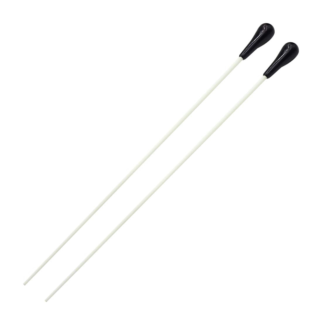 Hordion 2 Pcs 15'' Conducting Baton Music Conductor Baton Orchestra Baton With Pear Shaped Abs Handle, Black