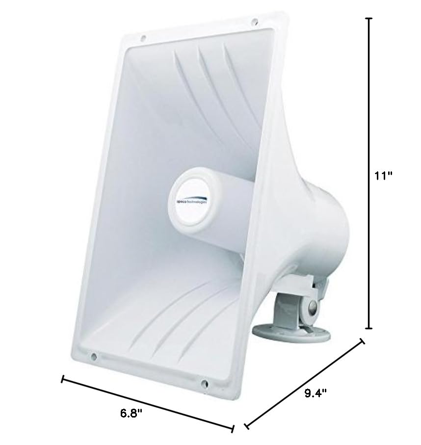 Speco 6.5 Inches Weatherproof Pa Speaker - Spc-40Rp, 40W, 120Db, 8 Ohm, White, Durable Modern, Audio Equipment