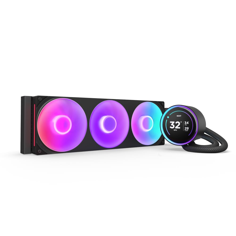 Nzxt Kraken Elite 360 Rgb 2024   Aio Cpu Liquid Cooler   360Mm Radiator   F360 Rgb Core Fan   Customizable 2.72'' Ips Lcd   Nzxt