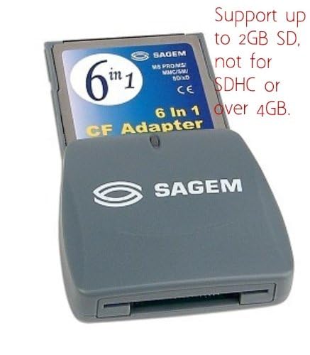 Sagem Compactflash To Ms Pro/Ms/Mmc/Sm/Sd/Xd Card Adapter   Turn Your Cf Type I Card Slot Into A 6 In 1 Card Reader!