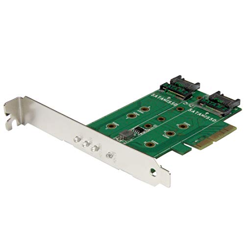 Startech.Com 3 Port M.2 Ssd (Ngff) Adapter Card   Supports 1X Pcie (Nvme) M.2 Ssd, 2X Sata Iii M.2 Ssds   Pcie 3.0 Adapter (Pexm