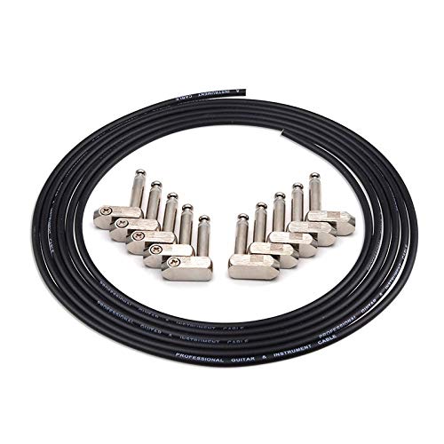 Get Music Diy Pedalboard Kit, Solderless Guitar Patch Cable Cord For Pedal Board With 10 Plugs, 10 Feet Cable