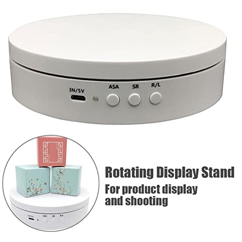 Puosuo Motorized Rotating Display Stand, 360 Degree Electronic Turntable Display Stand,5.9Inch /23Lb Load For Photography Produc