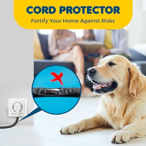 Sungrow Dog And Cat Cord Protector, 3/8 Inch Diameter, Dog, Cat, Ferret Cord Protector From Wire Chew, Cable Protector Tubing, S