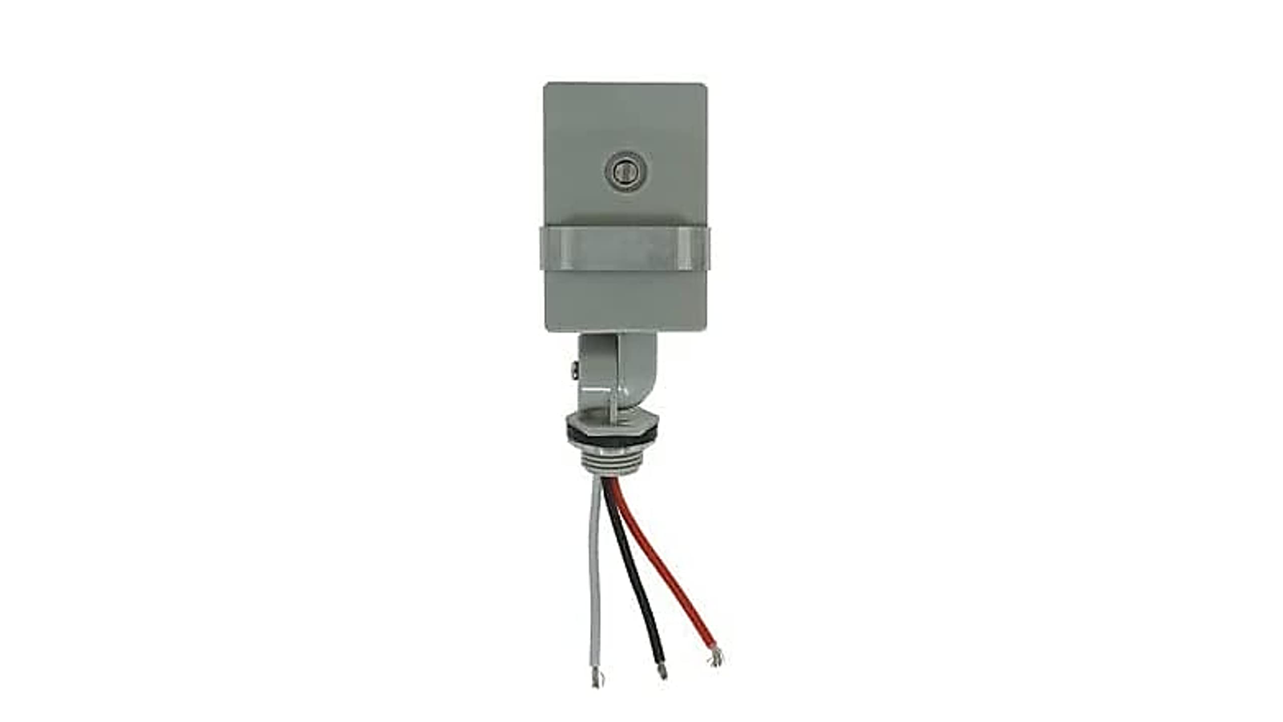 Woods 59411Wd Outdoor Hardwired Stem And Swivel Light Control With Photocell, Compatible With Most Types Of Bulbs, Swivel Mount For Adjustable Placement, Automatic Settings, Time Delay, Grey