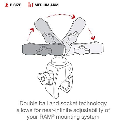 Ram Mounts X Grip Small Phone Mount With Ram Tough Claw Small Clamp Base Ram B 400 Hol Un7Bu With Medium Arm For Motorcycle, Atv