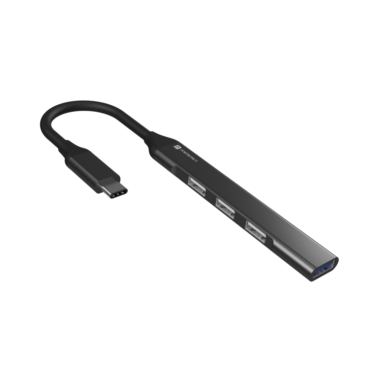 Portronics Mport 31C USB C Hub (4in1), Type C Multiport Adapter with 1 x USB 3.0 & 3 x USB 2.0 Ports, up to 5 Gbps High Speed 