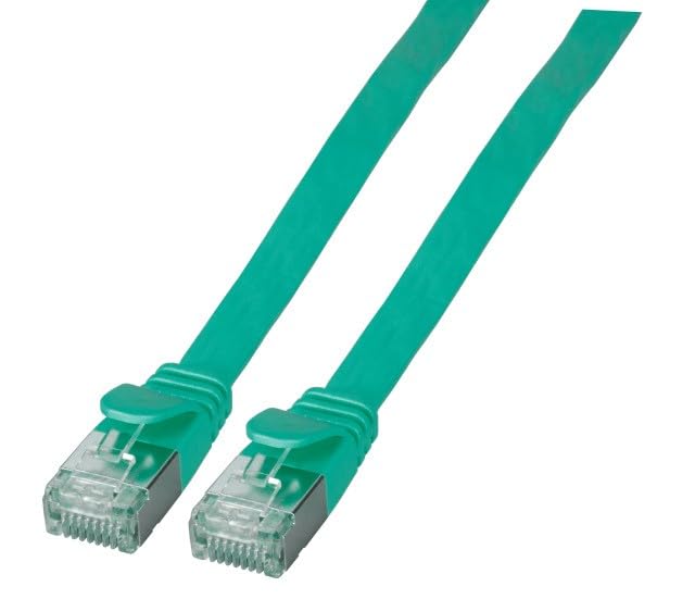 EFB-Elektronik RJ45 Flat Patch Cable U/FTP Cat.6A PVC Green 500MZh 10Gbit 5.0m Long
