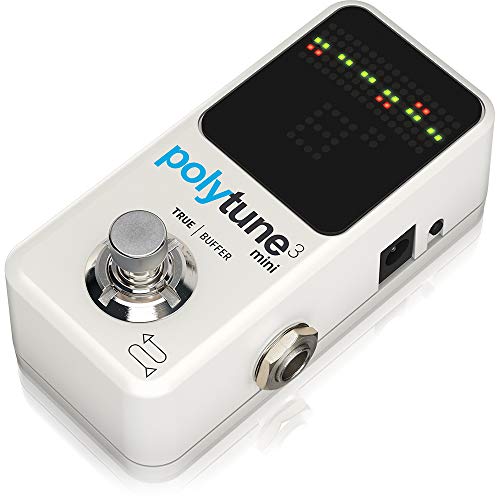 Tc Electronic Polytune 3 Mini Tiny Polyphonic Tuner With Multiple Tuning Modes And Built In Bonafide Buffer, White