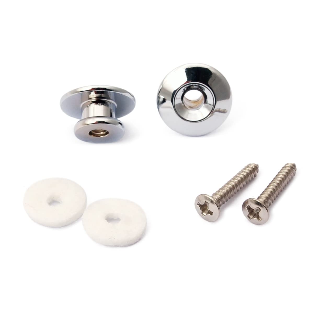 Alasum 2pcs Mushroom Guitar Strap Locks with Mounting Screws Strap Buttons for Electric and Acoustic Guitars Bass and Mandolins 