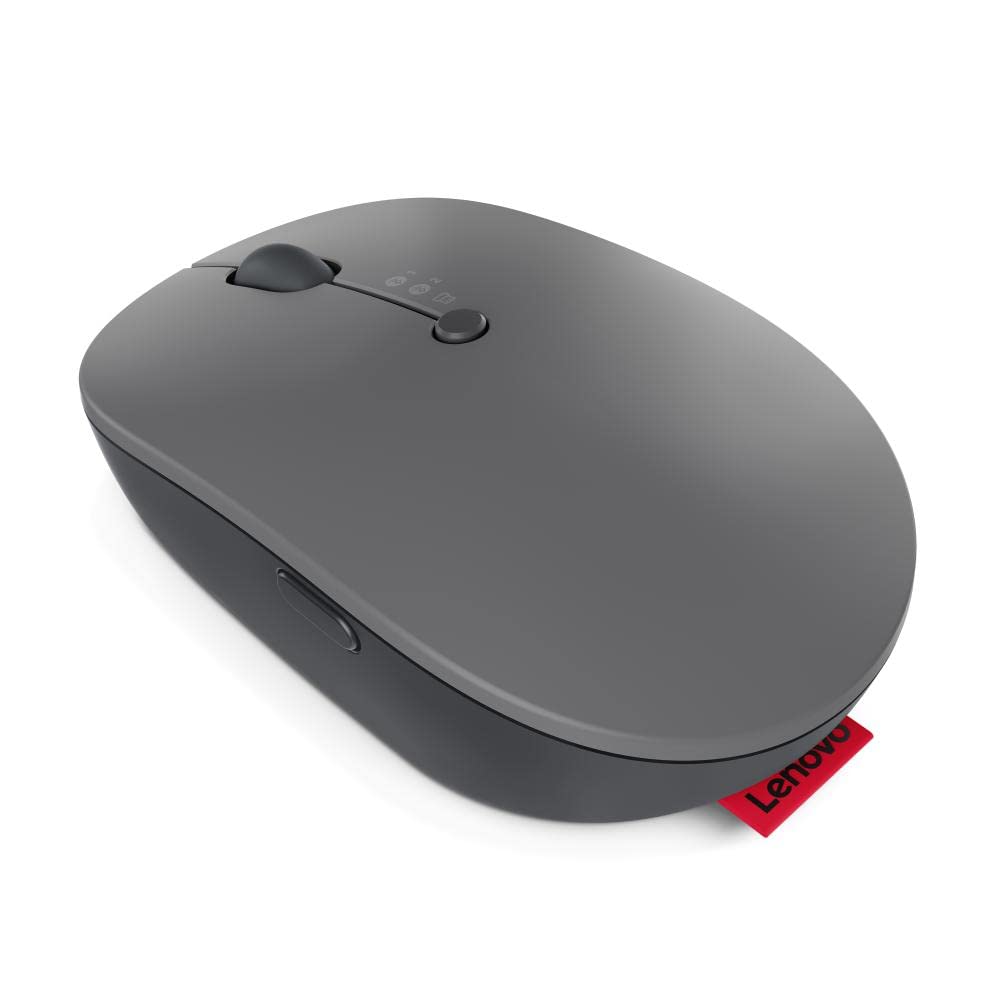 Lenovo Go Multi-Device Wireless Mouse, 2.4Ghz Nano Usb-C Receiver, Bluetooth, Adjustable Dpi, Usb-C Rechargeable Battery, Qi Wir