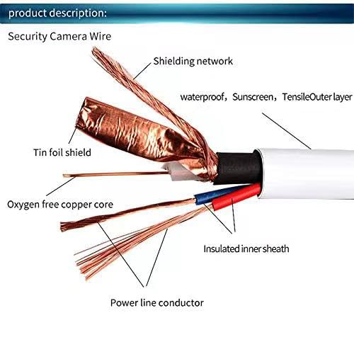 Tainston 2 Pack 200 Feet Bnc Video Power Cable Wire Video Security Camera Wire With Connectors For Cctv Camera Dvr Surveillance