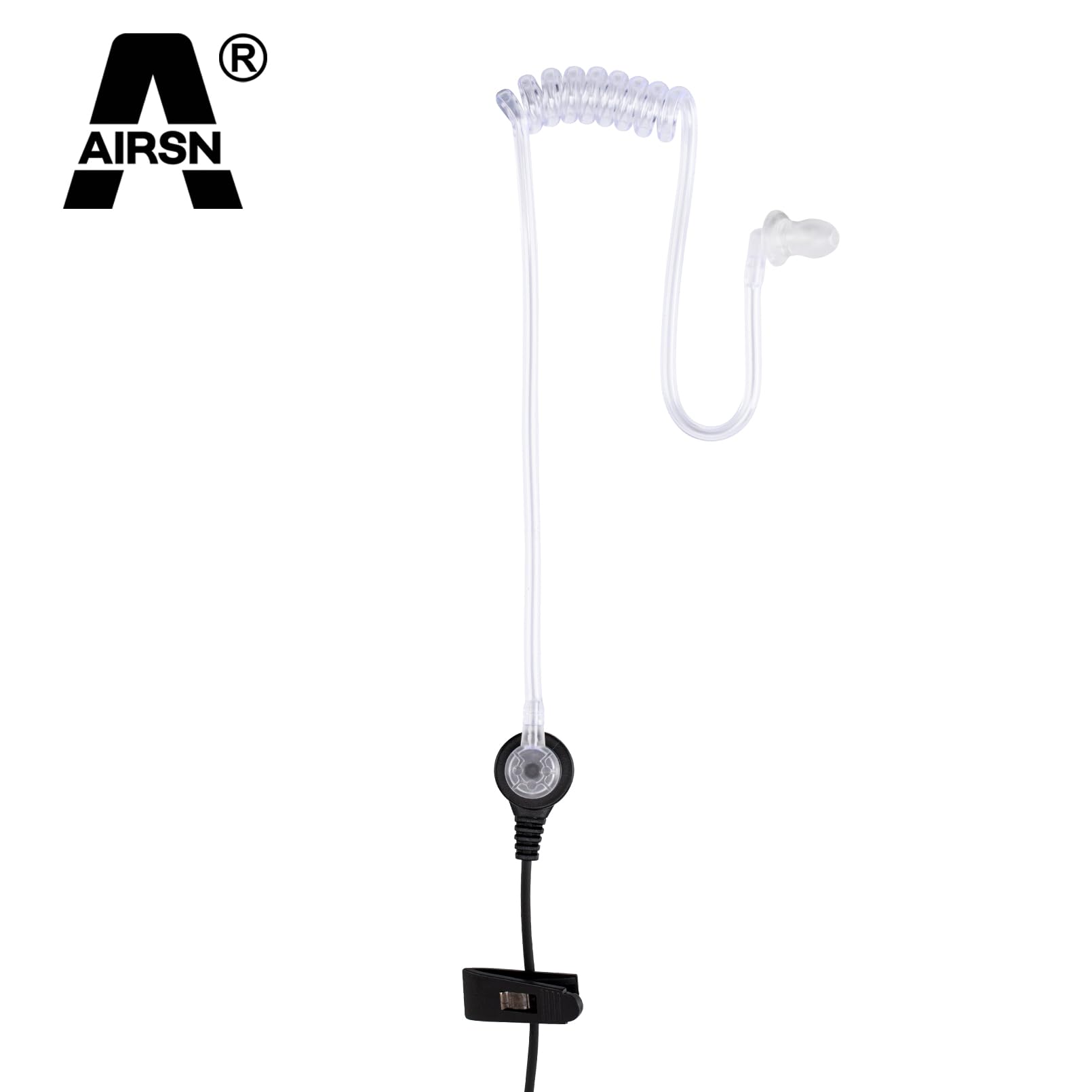 Airsn A Earpiece Headset With Ptt/Vox For Midland Gxt1000Vp4 Gxt1050Vp4 Gxt1000Xb Walkie Talkies/Two Way Radio Transparent Acoustic Tube (Pack Of 2)