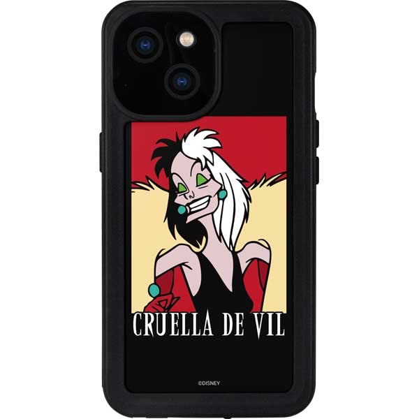 Skinit Waterproof Phone Case For Iphone 13 Mini   Officially Licensed Disney Cruella De Vil Design