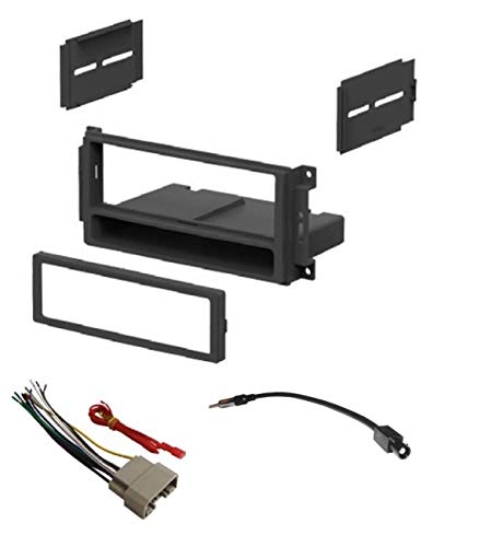 Single Din Car Stereo Kit, Wire Harness, And Am/Fm Radio Antenna Adapter  Made For Jeep: 2006 2016 Wrangler, 2008 2010 Grand Cherokee, 2009 2016 Compass +More  No External Factory Amp Vehicles