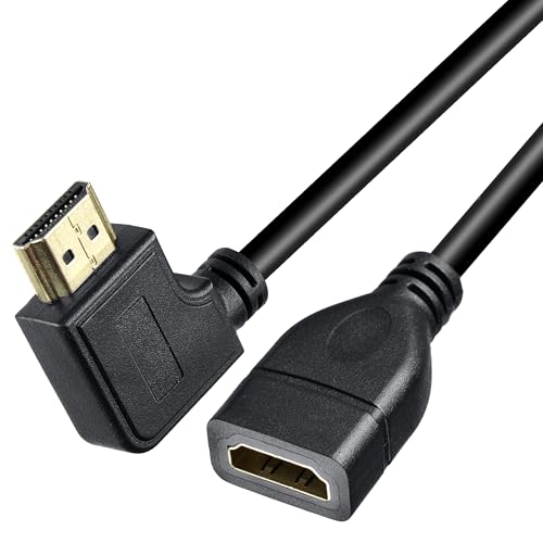 Storite 50Cm High Speed Right Angle 90 Degree Hdmi Male To Female For Laptop/Pc, Lcd/Led Tv