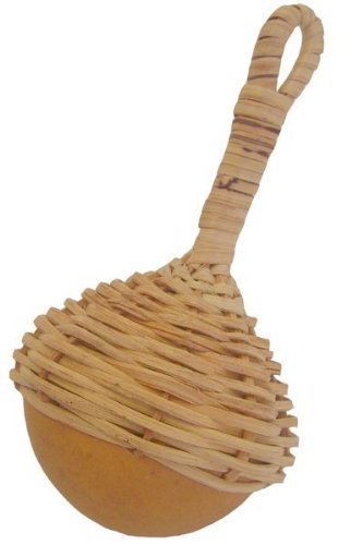 Africa Heartwood Project Single Jingle Caxixi Bottle Cap Shaker - 3 African Woven Basket With Gourd Base, Unique Jingle Sound -