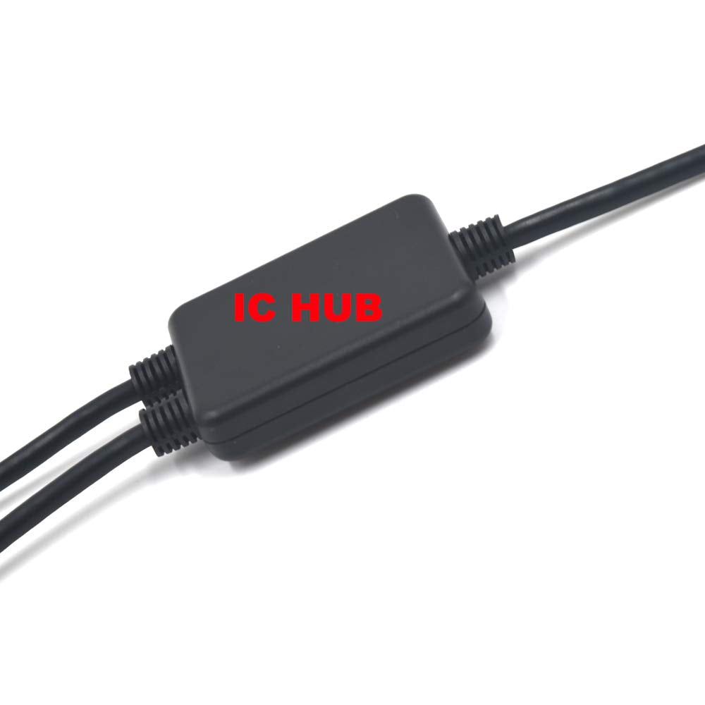 Kework Micro Usb 5 Pin Splitter, 30Cm Left Angle Micro Usb Splitter Cable, 2 Ports Micro Usb Hub 1 Male To 2 Female Extension Sp