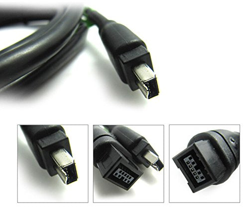 Bizlander Firewire High Speed Premium Dv To Firewire Cable 800 1394B 800 400 Ieee 9 Pin Male To 4 Pin Male Cable 6Ft For Mac Pro, Macbook Pro, Mac Mini, Imac Pc,Digital Cameras, Slr