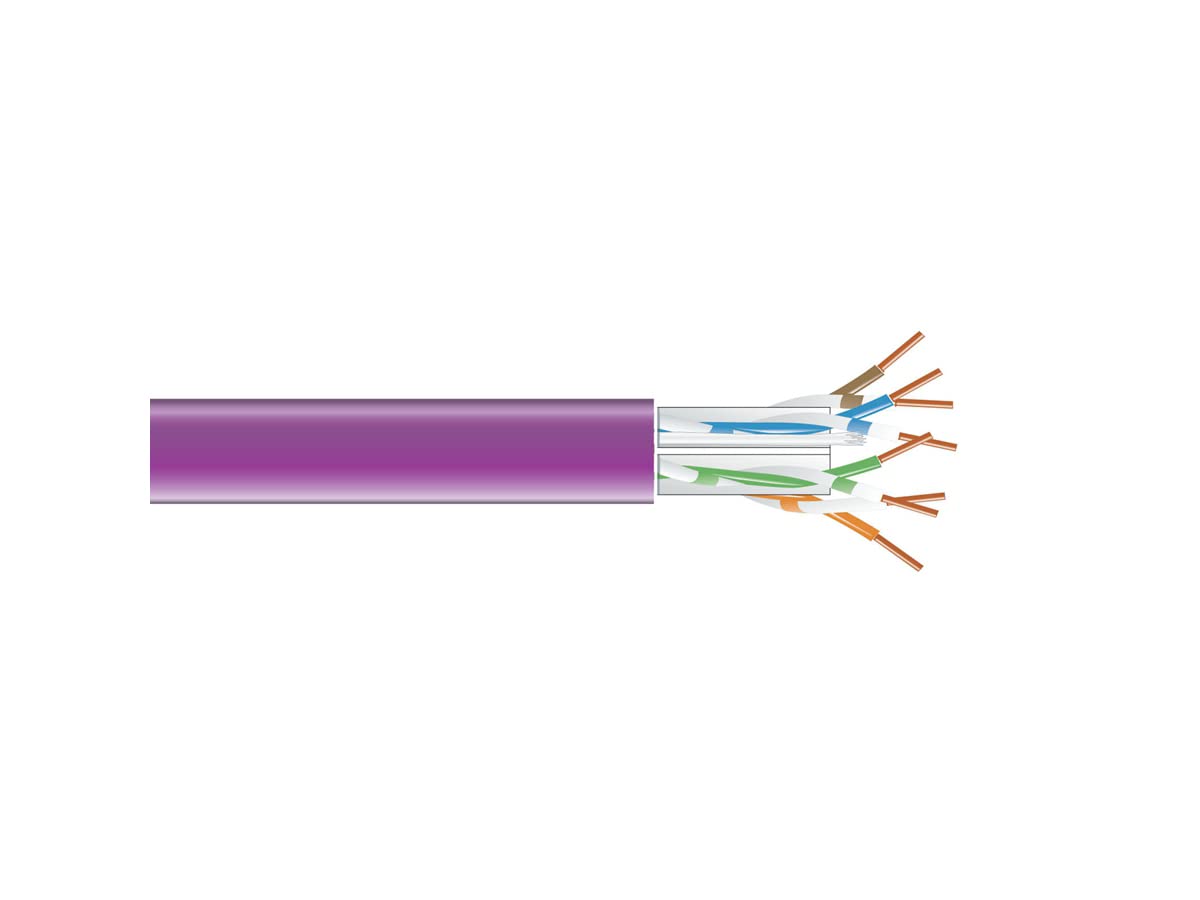 Black Box Corporation 1000 Ft Violet Cat6 Solid Bulkcable 550Mhz Utp Cmr Pull Box