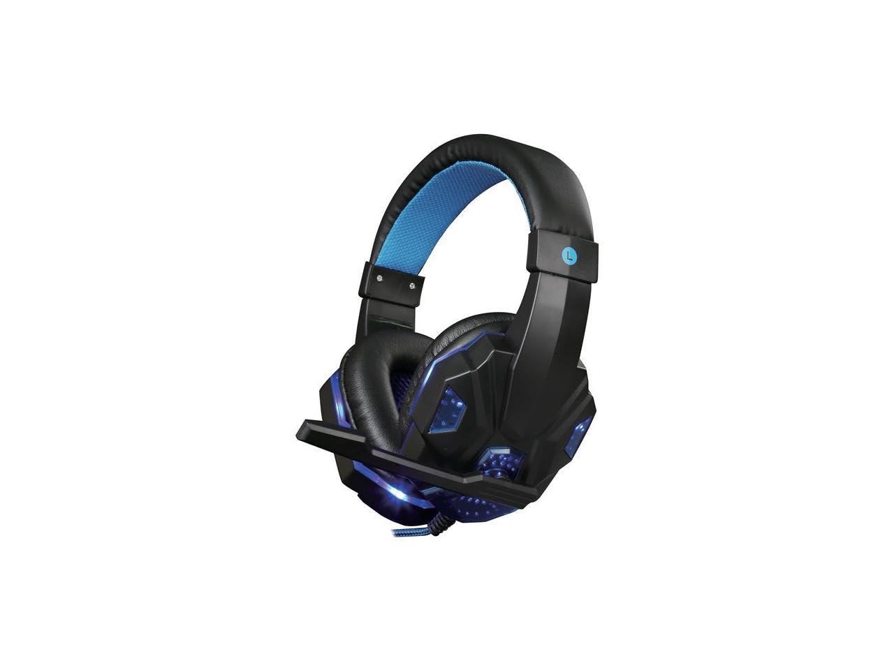 Supersonic Gaming Headphones W/ Mic& Led For Pc, Laptops, Ps4, Xbox One, Nintendo Wii U& More Black/Blue (Iq 460G)