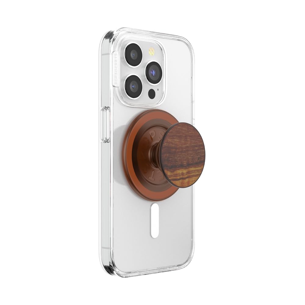 PopSockets Phone Grip for MagSafe, Magnetic Holder, Phone Stand, Brown - Olive Wood