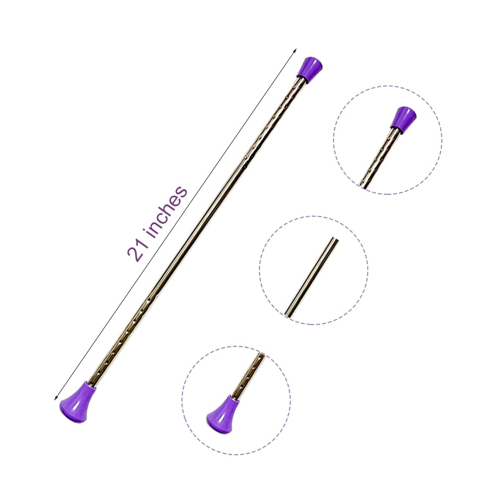 Oiloda Twirling Baton 21 Inches Marching Baton Spinning Dance Baton Metal Gymnastics Parade Stick For Child In Majorette (Purple