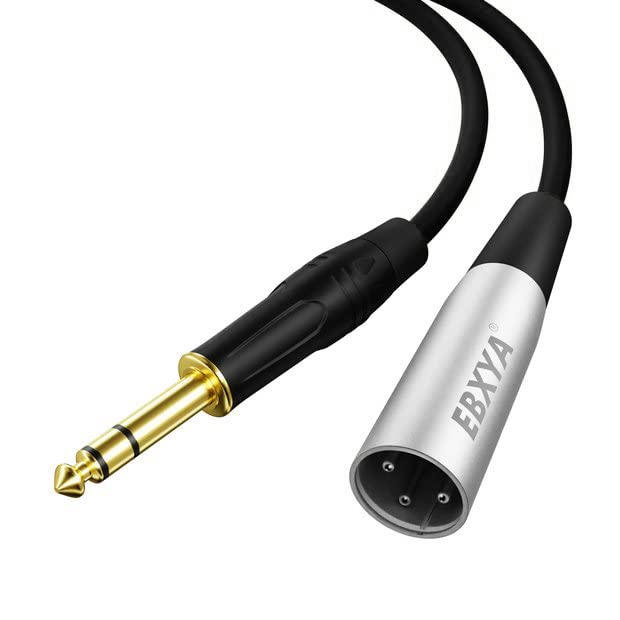 Ebxya 1/4'' Trs To Xlr Male Balanced Mic Microphone Cable 10Ft, Xlr To 6.35 Jack, 1 Pack