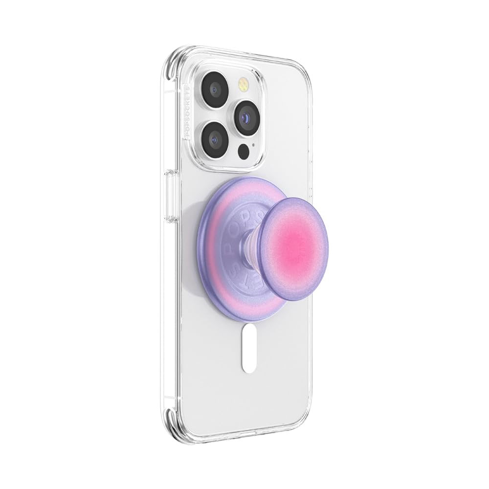 PopSockets Phone Grip for MagSafe, Magnetic Holder, Phone Stand, Pink - Aura