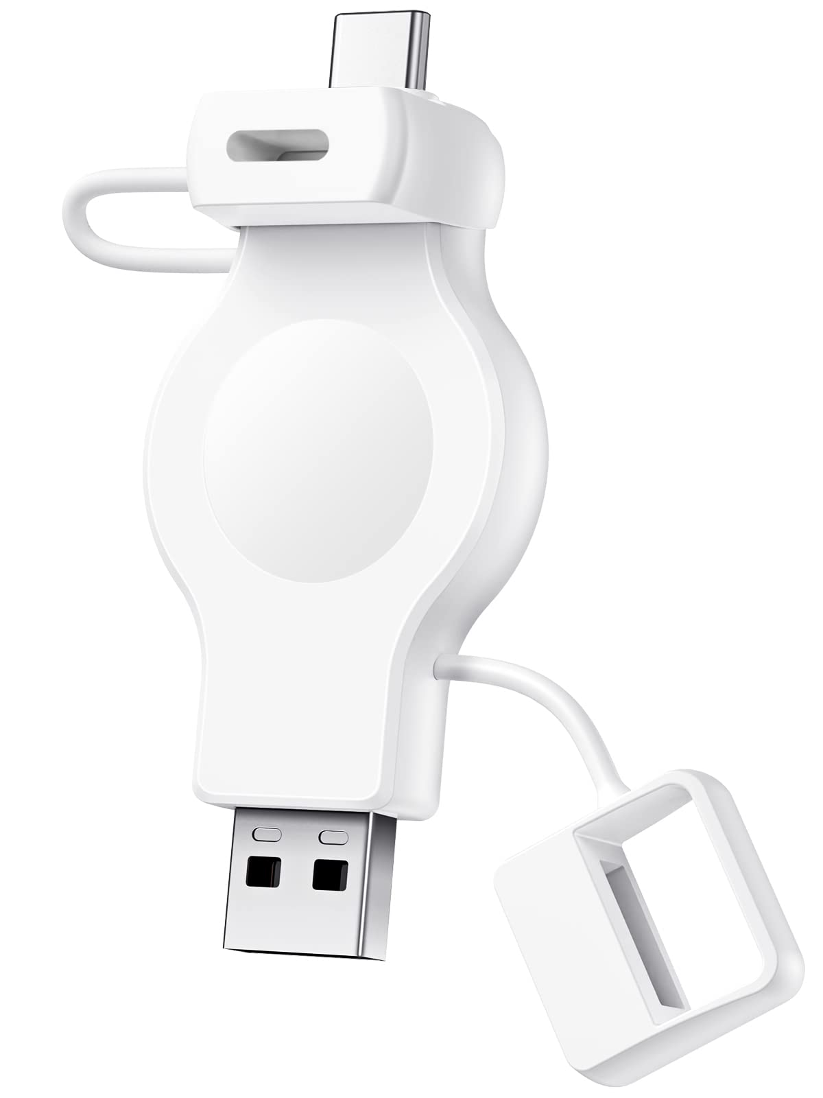 Newdery Portable Apple Watch Charger, Wireless Charger For Iwatch With Usb A & Usb C Fast Charging Magnetic Cordless Travel Char