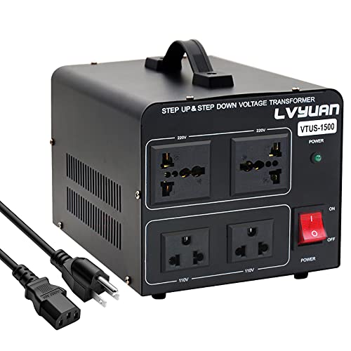 Lvyuan Voltage Converter Transformer 1500 Watt Step Up/Down Convert From 110V 120V To 220V 240Vt And From 220V 240V To 110V 120V