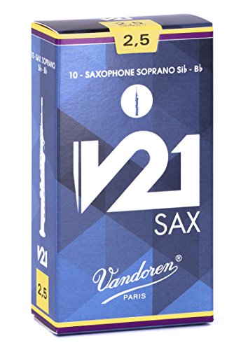 Vandoren Sr8025 Sop Sax V21 Reeds Strength 2.5; Box Of 10