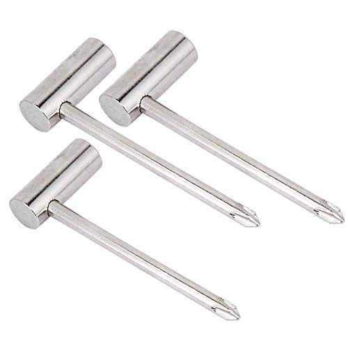 Bnineteenteam 7Mm/8Mm/6.35Mm Guitar Rod Wrench Guitar Adjustment Tool With Screwdriver For Guitar Musical Instrument Accessories(3Pcs)(Silver) Performance Accessory