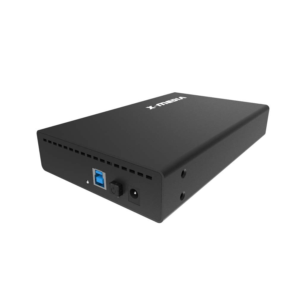 X MEDIA XM EN3251U3 BK 3.5 Inch USB 3.0 SATA Aluminum Hard Disk Drive HDD External Enclosure Case, Support 2.5/3.5 Inch SATA / SSD Hard Disk Drive