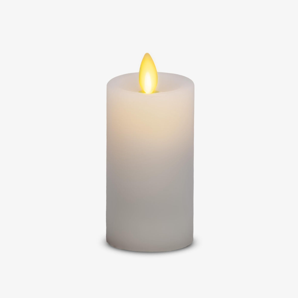 Luminara White Slim Led Pillar Realistic Artificial Moving Flame Candle Classic Slim With Recessed Top - Led Battery Operated Li