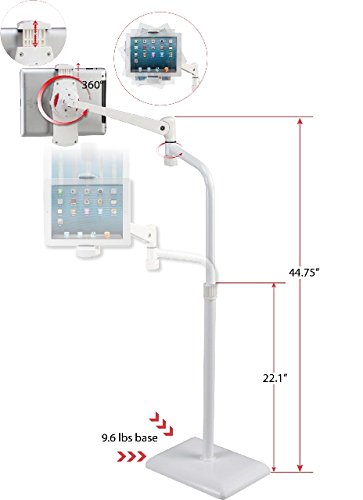 Id  E Height & Angle Adjustable, 360 Degree Rotating Floor Stand For Tablet Including Ipad Pro/Mini/Air, Surface Pro, Samsung Ga