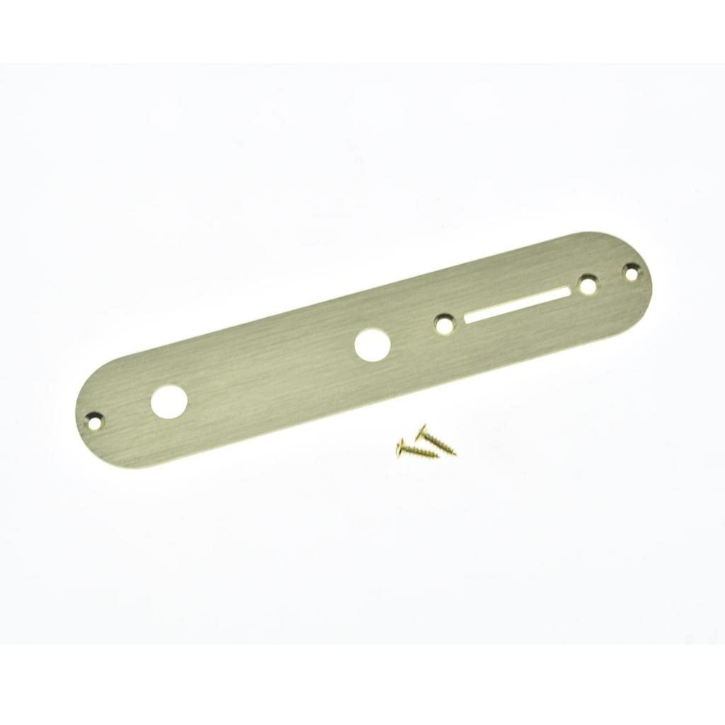 KAISH USA Specs Metal Aluminum Anodized Tele Control Plate with 3/8  CTS Pot Holes for American/Mexican Telecaster Gold