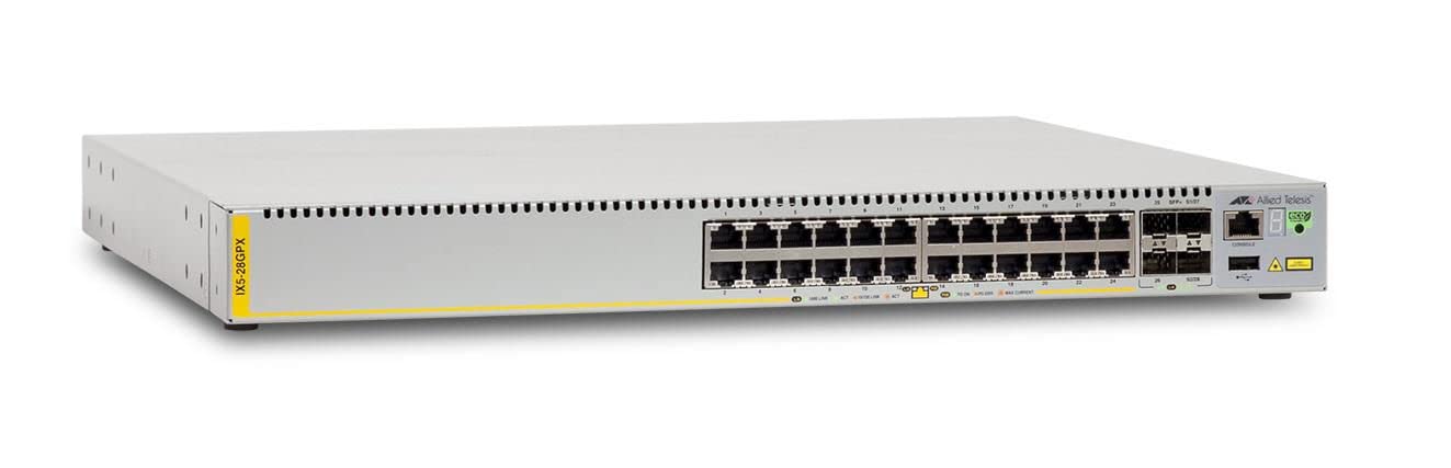 Allied Telesis At Ix5 28Gpx 00 24 Port Poe+ 10/100/1000T Stackable Gigabit Edge Switch W/ 4 Sfp+ And Hot Swappa