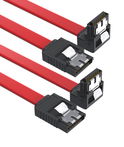 Etzin Sata Cable Iii 6Gbps Straight Hdd Sdd Data Cable With Locking Latch 16 Inches (Red90D, 2)