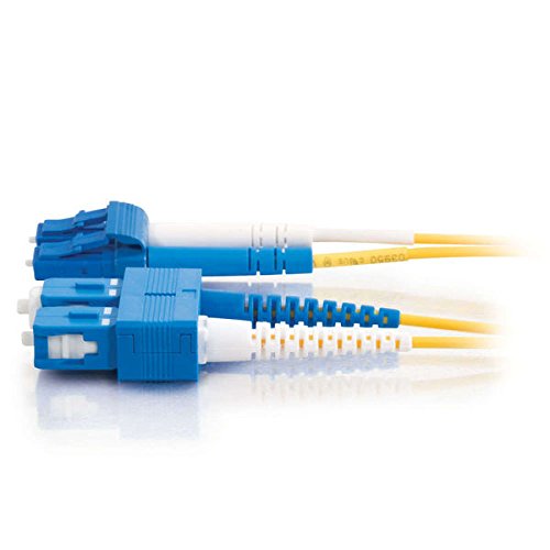 C2G/Cables To Go 28950 Lc Sc 9/125 Os1 Duplex Single Mode Pvc Fiber Optic Cable (5 Meters, Yellow)