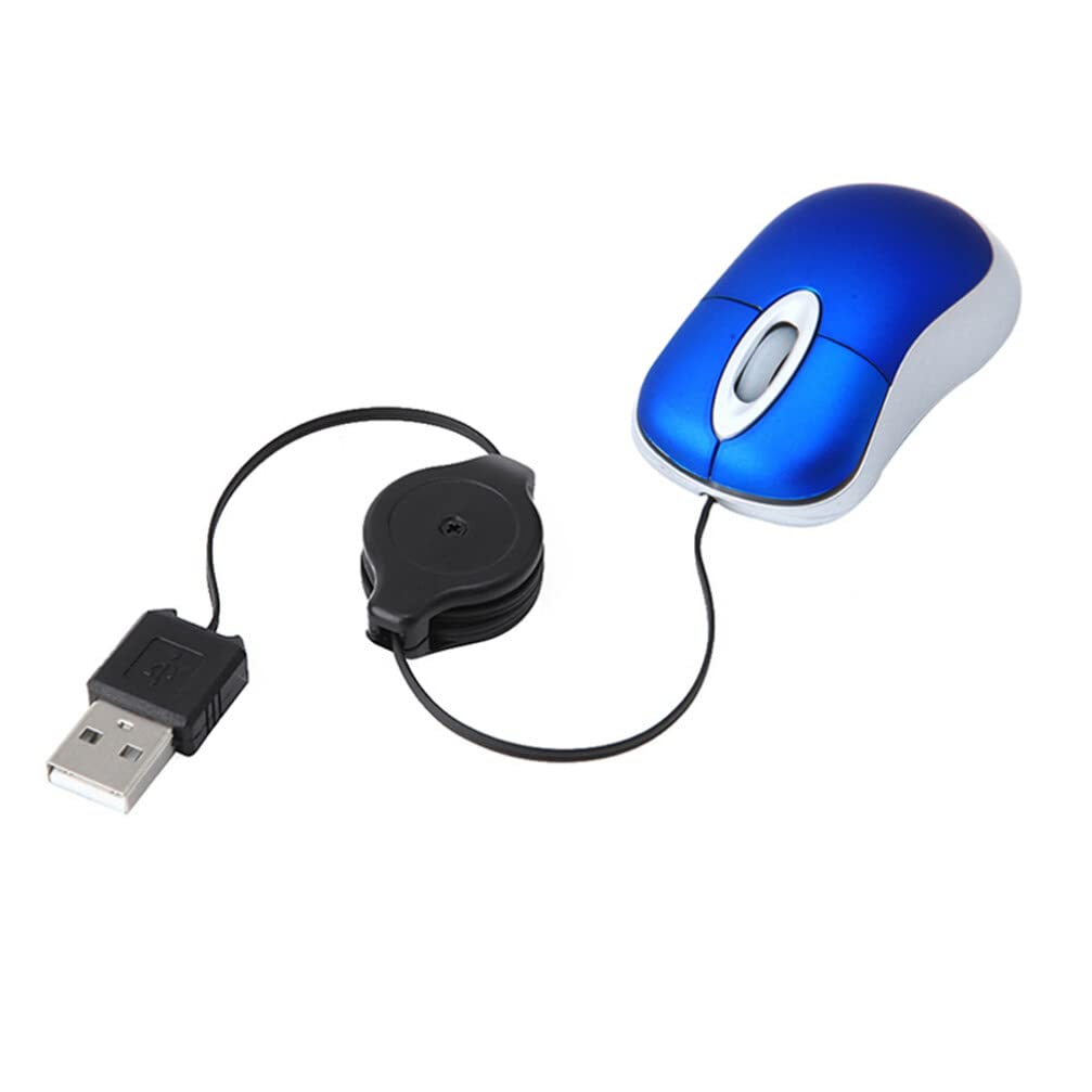 Hemobllo Wired Mouse - 3 Pcs Mini Mouse For Laptop Retractable Travel Mouse Corded Mouse Wired Computer Mouse Small Usb Optical