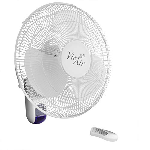 Vie Air Va 16W 16'' Plastic Wall Fan With Remote Control, White