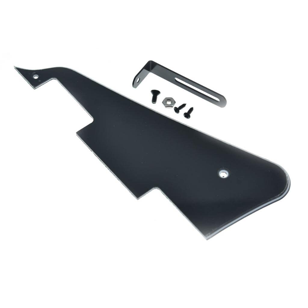 Dopro Lp Guitar Pickguard And Lp Stainless Steel Bracket With Black Steel Mounting Screws For Usa Les Paul Black 3Ply