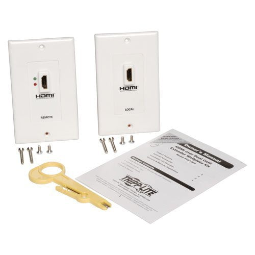 Tripp Lite HDMI Display Extender Kit, Wall Plate, Copper, Apple Size, White, Model P167-000