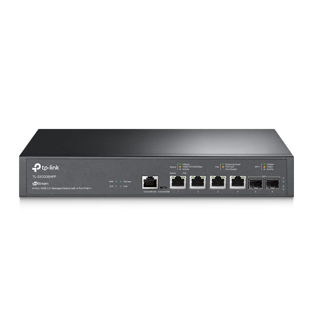 TP-Link JetStream 6-Port 10GE PoE++ Managed Switch Black – Electroeshop